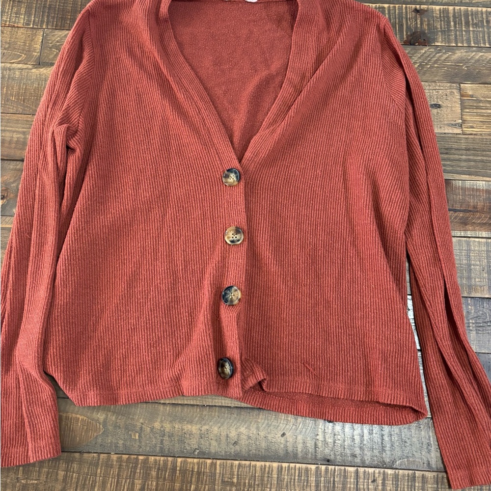 Women's Rust Cardigan Sweater